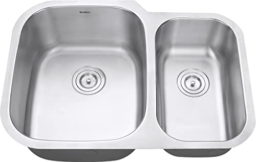 Ruvati 29-inch Undermount 60/40 Double Bowl 16 Gauge Stainless Steel Kitchen Sink - RVM4500