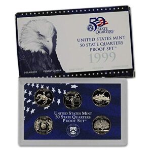 1 s 1999 thru 2009 all 56 proof state & territory quarters complete set with boxes and coa proof