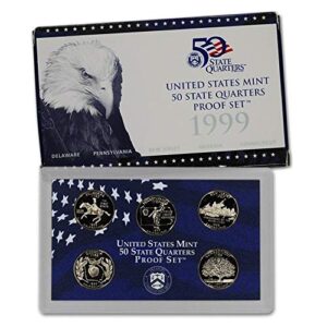 1 S 1999 thru 2009 All 56 Proof State & Territory Quarters Complete Set With Boxes and COA Proof