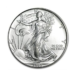 1993 american silver eagle .999 fine silver dollar uncirculated us mint with our certificate of authenticity