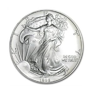 1995 american silver eagle .999 fine silver dollar uncirculated us mint with our certificate of authenticity