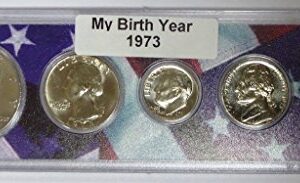 1973-5 Coin Birth Year Set in American Flag Holder Uncirculated