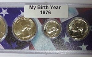 1976-5 Coin Birth Year Set in American Flag Holder Uncirculated