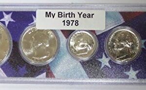 1978-5 Coin Birth Year Set in American Flag Holder Uncirculated