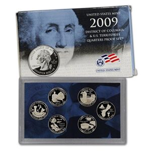 2009-s us mint proof territory quarter 6-coin with box/coa