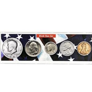 1981-5 Coin Birth Year Set in American Flag Holder - Seller Uncirculated