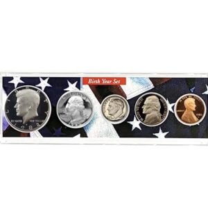 1982-5 Coin Birth Year Set in American Flag Holder Uncirculated