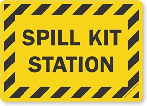 smartsign - lb-1495-eu-14 "spill kit station" label | 10" x 14" laminated vinyl black on yellow