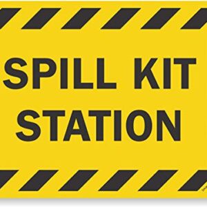 SmartSign - LB-1495-EU-14 "Spill Kit Station" Label | 10" x 14" Laminated Vinyl Black on Yellow