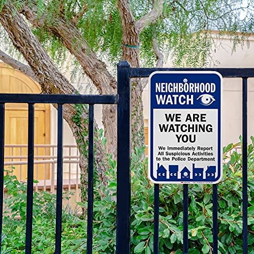 SmartSign - K-9120-EG-12x18 "Neighborhood Watch - We Are Watching You" Sign | 12" x 18" 3M Engineer Grade Reflective Aluminum Black/Blue on White