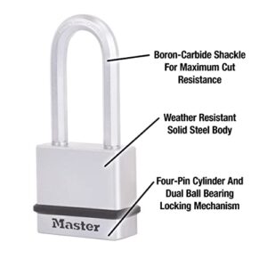 Master Lock M530XQLH Magnum Solid Steel Keyed Alike Padlocks, 1-3/4 in. Wide, 4 Pack Keyed-Alike