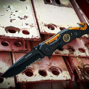 NDZ Performance TAC-Force Spring Assisted Opening EMT EMS Orange Rescue Folding Pocket Knife New