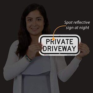 SmartSign "Private Driveway" Sign | 6" x 12" 3M Engineer Grade Reflective Aluminum