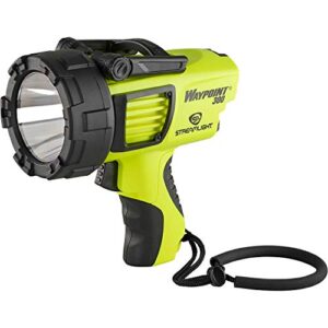 streamlight 44910 waypoint 300 1000-lumen long range pistol-grip rechargeable spotlight with 120v ac charger, polymer holder/mount, yellow
