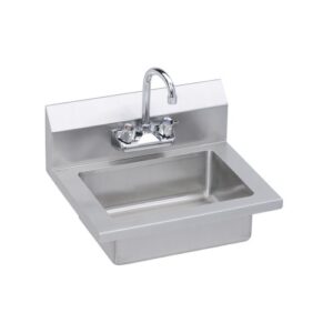 elkay ehs-18x hand sink, 18x15 oa, 14x10x5 bowl, faucet, 18 ga 300 series ss, nsf