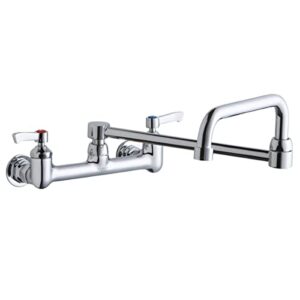 elkay foodservice lk940ds20l2h 8" centerset wall mount faucet with 8" double swing spout and 2" lever handles