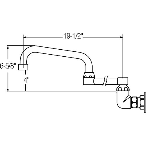 Elkay Foodservice LK940DS20L2H 8" Centerset Wall Mount Faucet with 8" Double Swing Spout and 2" Lever Handles