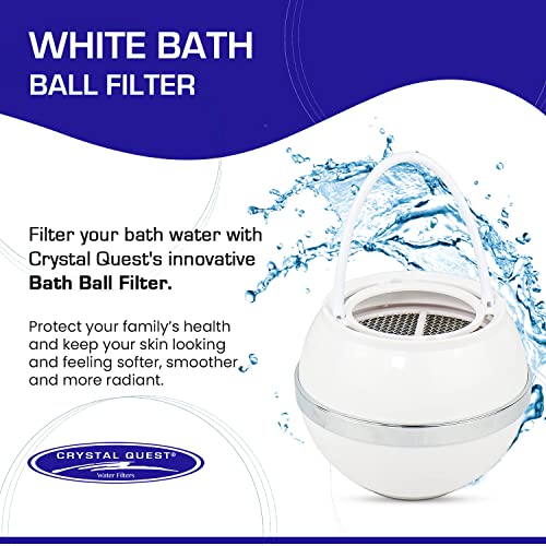 Crystal Quest White Bath Ball Filter | Removes Hundreds of Contaminants for Softer, Smoother Skin | BPA Free | 2,500 Gallons of Filtration