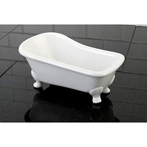 Kingston Brass BATUBW 7-Inch Length Ceramic Tub Miniature with Feet, White