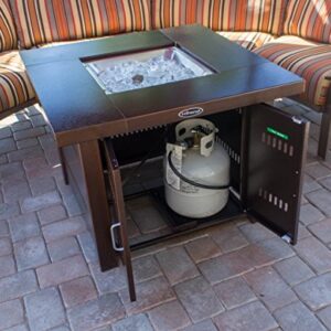 AZ Patio Heaters GS-F-PC Propane Fire Pit, 40,000 BTU, Square, Antique Bronze Finish