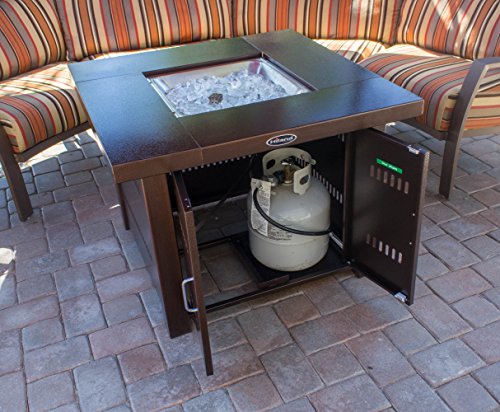 AZ Patio Heaters GS-F-PC Propane Fire Pit, 40,000 BTU, Square, Antique Bronze Finish