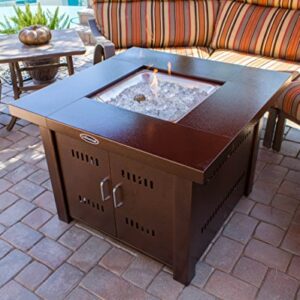 AZ Patio Heaters GS-F-PC Propane Fire Pit, 40,000 BTU, Square, Antique Bronze Finish