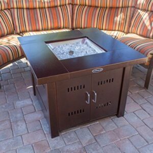 AZ Patio Heaters GS-F-PC Propane Fire Pit, 40,000 BTU, Square, Antique Bronze Finish