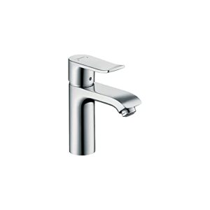 hansgrohe metris modern upgrade easy install 1-handle 1 7-inch tall bathroom sink faucet in chrome, 31080001