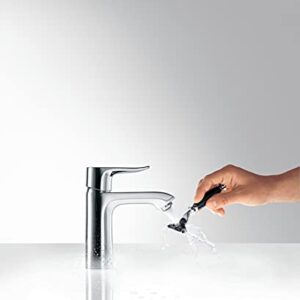 hansgrohe Metris Modern Upgrade Easy Install 1-Handle 1 7-inch Tall Bathroom Sink Faucet in Chrome, 31080001