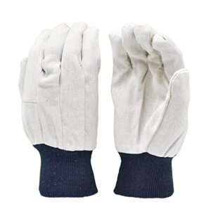 g & f products 7407l-12 men's glove cotton canvas work gloves, sold by dozen, large, white 12 pairs