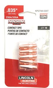 lincoln electric co tip contact 350a tapered .035 (0.9mm) 10/pk