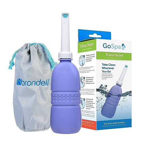 Brondell GoSpa Travel Bidet GS-70 Easy-to-use Portable Bidet with Convenient Nozzle Storage, Travel Bag, 400 ml Capacity, and Angled Nozzle Spray