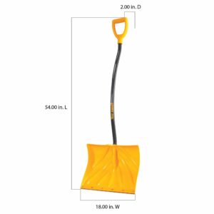true temper 1603400 pusher poly snow shovel, 18-inch, yellow