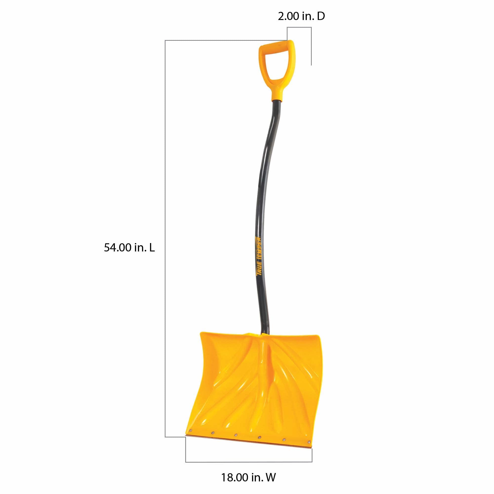 True Temper 1603400 Pusher Poly Snow Shovel, 18-Inch, Yellow