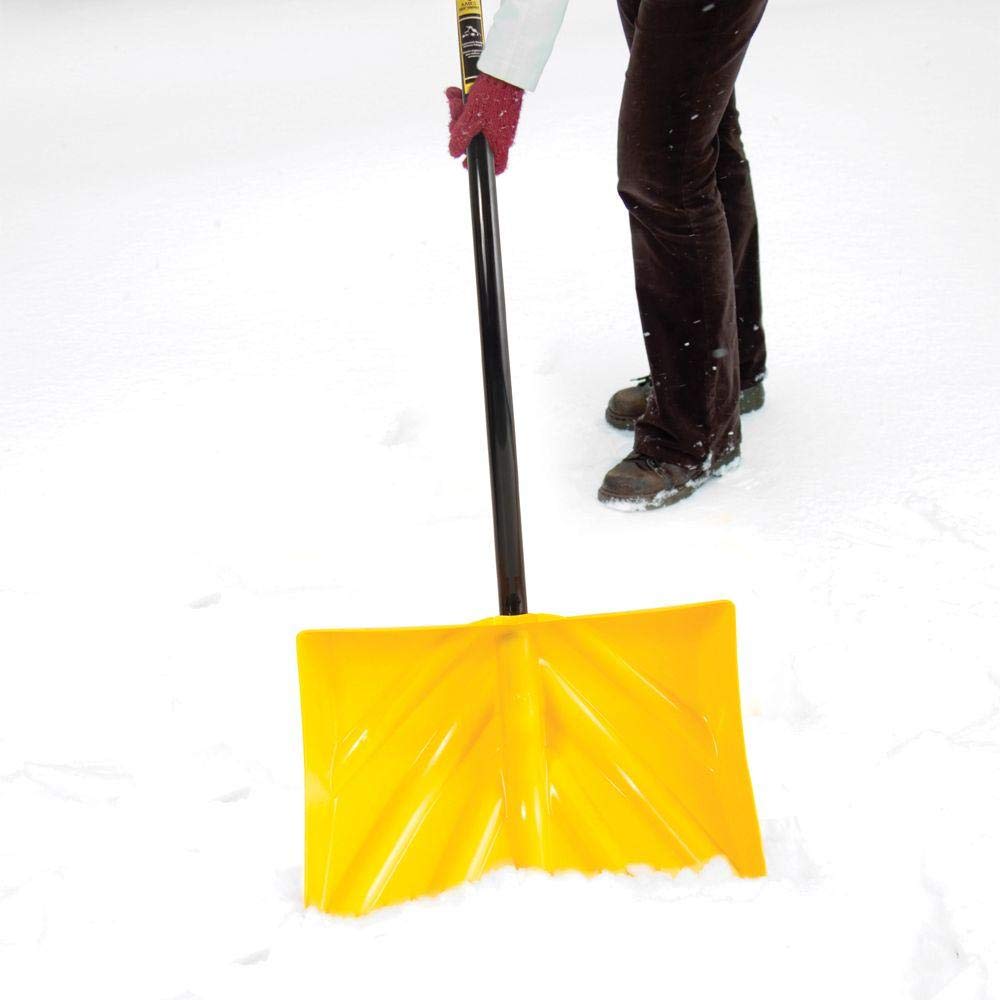 True Temper 1603400 Pusher Poly Snow Shovel, 18-Inch, Yellow