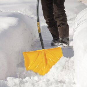 True Temper 1603400 Pusher Poly Snow Shovel, 18-Inch, Yellow