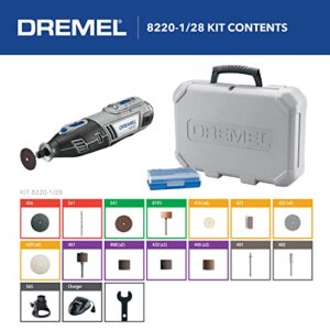 Dremel 8220-1/28 12-Volt Max Cordless Rotary Tool Kit- Engraver, Sander, and Polisher- Perfect for Cutting, Wood Carving, Engraving, Polishing, and Detail Sanding- 1 Attachment & 28 Accessories