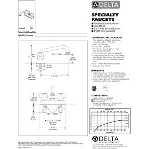 Delta Faucet 2131LF Classic Two Handle Laundry Faucet, Chrome