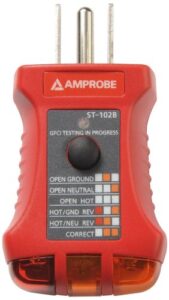 amprobe st-102b socket tester with gfci, red