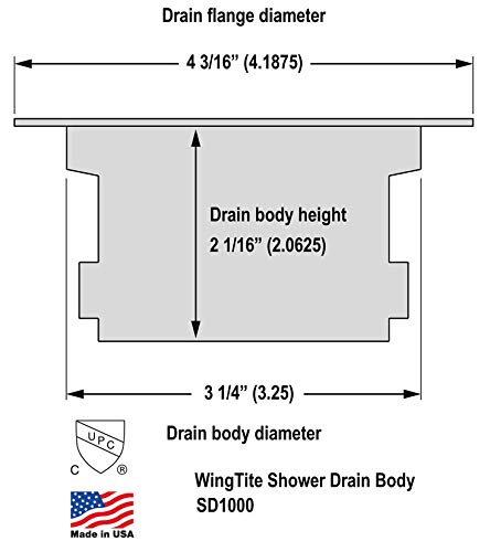 WingTite Shower Drain Replacement, Installs Entirely from the Top, Chrome