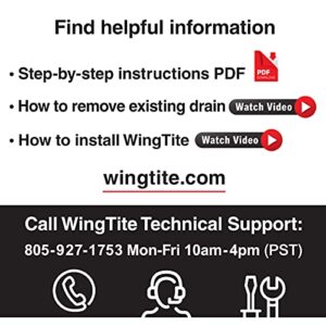 WingTite Shower Drain Replacement, Installs Entirely from the Top, Chrome