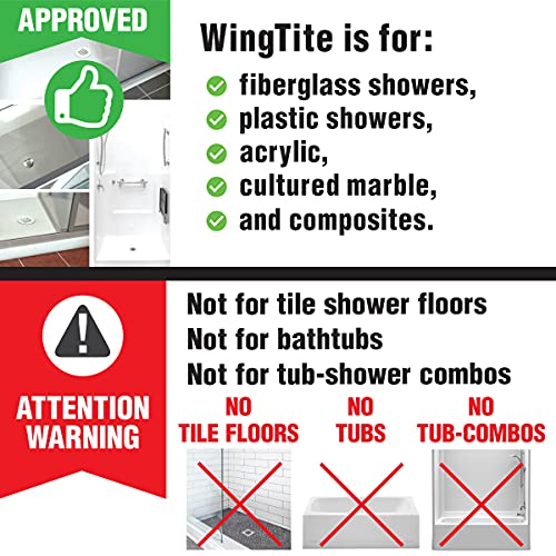 WingTite Shower Drain Replacement, Installs Entirely from the Top, Chrome