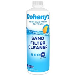 doheny's sand filter cleaner | 100% professional-grade | effective in removing debris from sand beds, keeping your filter operating efficiently | convenient dosage view stripe | 1 qt bottle