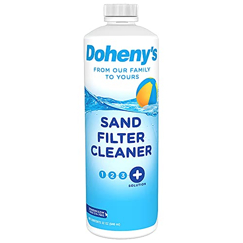 Doheny's Sand Filter Cleaner | 100% Professional-Grade | Effective in Removing Debris from Sand Beds, Keeping Your Filter Operating Efficiently | Convenient Dosage View Stripe | 1 QT Bottle