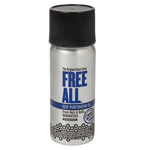 free all rust eater deep penetrating oil, loosen rusty nuts & bolts, screws, clamps, pipes, 1.5 oz. aerosol