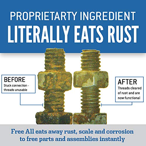 Free All Rust Eater Deep Penetrating Oil, Loosen Rusty Nuts & Bolts, Screws, Clamps, Pipes, 1.5 oz. Aerosol