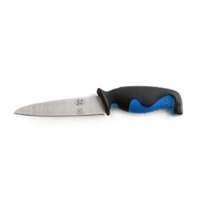 dexas 5 inch serrated utility knife with non-slip grip