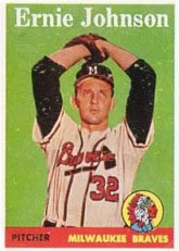 1958 Topps Regular (Baseball) Card# 78 Ernie Johnson wh of the Milwaukee Braves VGX Condition