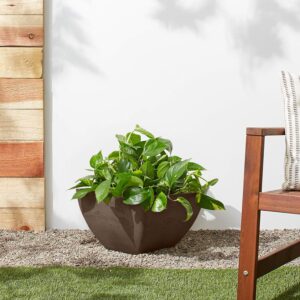 psw fbd30c simplicity square planter, 12 by 12 by 6-inches, chocolate