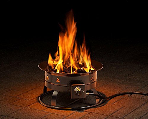 Heininger 5995 58,000 BTU Portable Propane Smokeless Outdoor Gas Fire Pit Black